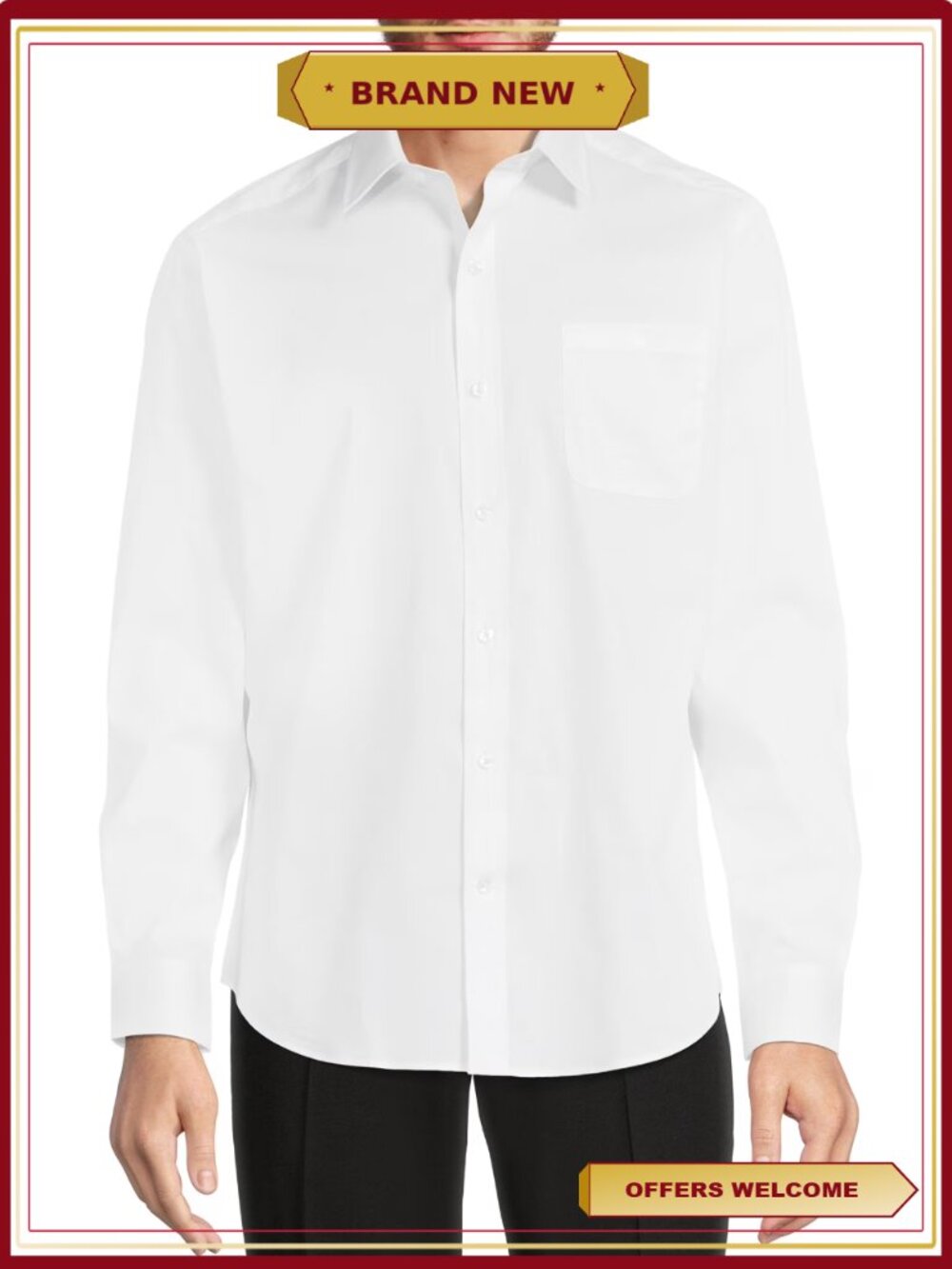 Classic Fit Dress Shirt Long Sleeve Men's Stretch